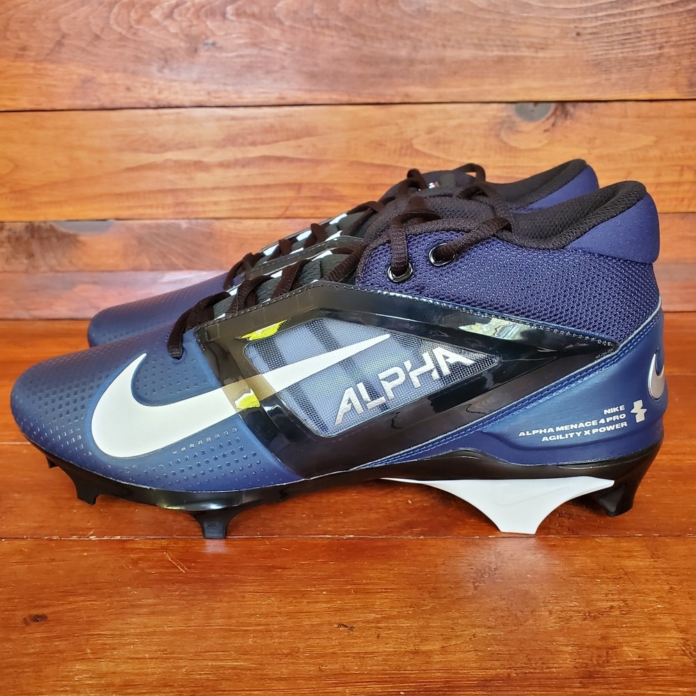 Nike Alpha‎ Menace 4 Pro Football Cleats Men 10.5 Navy Blue FD7037-401  New